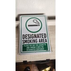 2pk Smoking Area Sign, 10 x 7In,